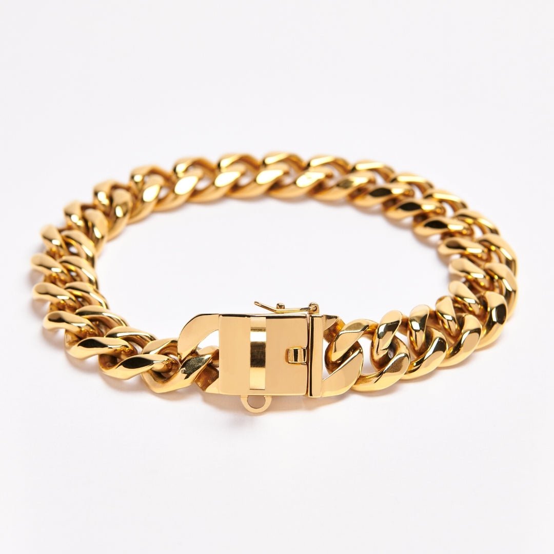  Cuban Link Chain Dog Collar - Gold - Freya Røyal